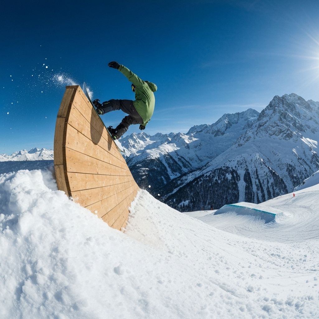 Jump Over Obstacle Snow Rider snowboarder jumping over obstacle