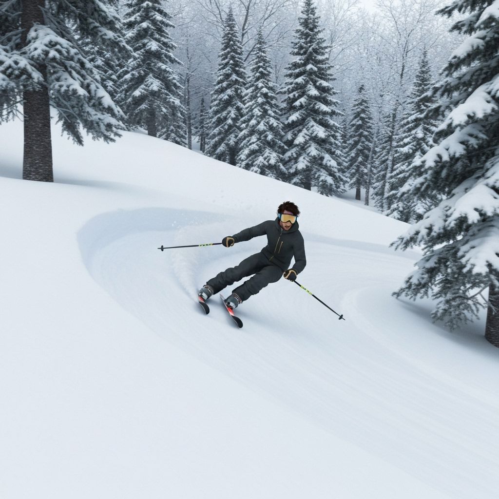 Sharp Turn Snow Rider 3D sharp turn near pine trees