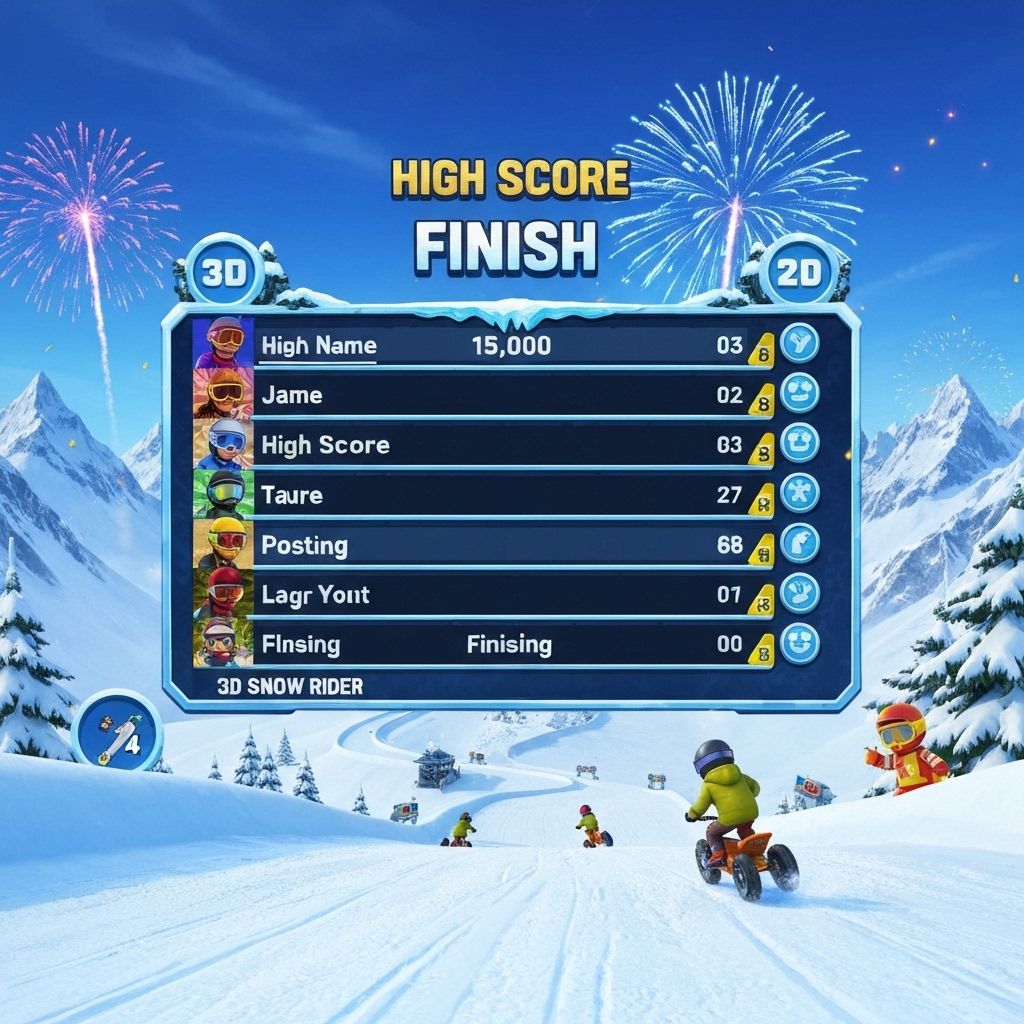 High Score Finish Snow Rider 3D high score finish screen